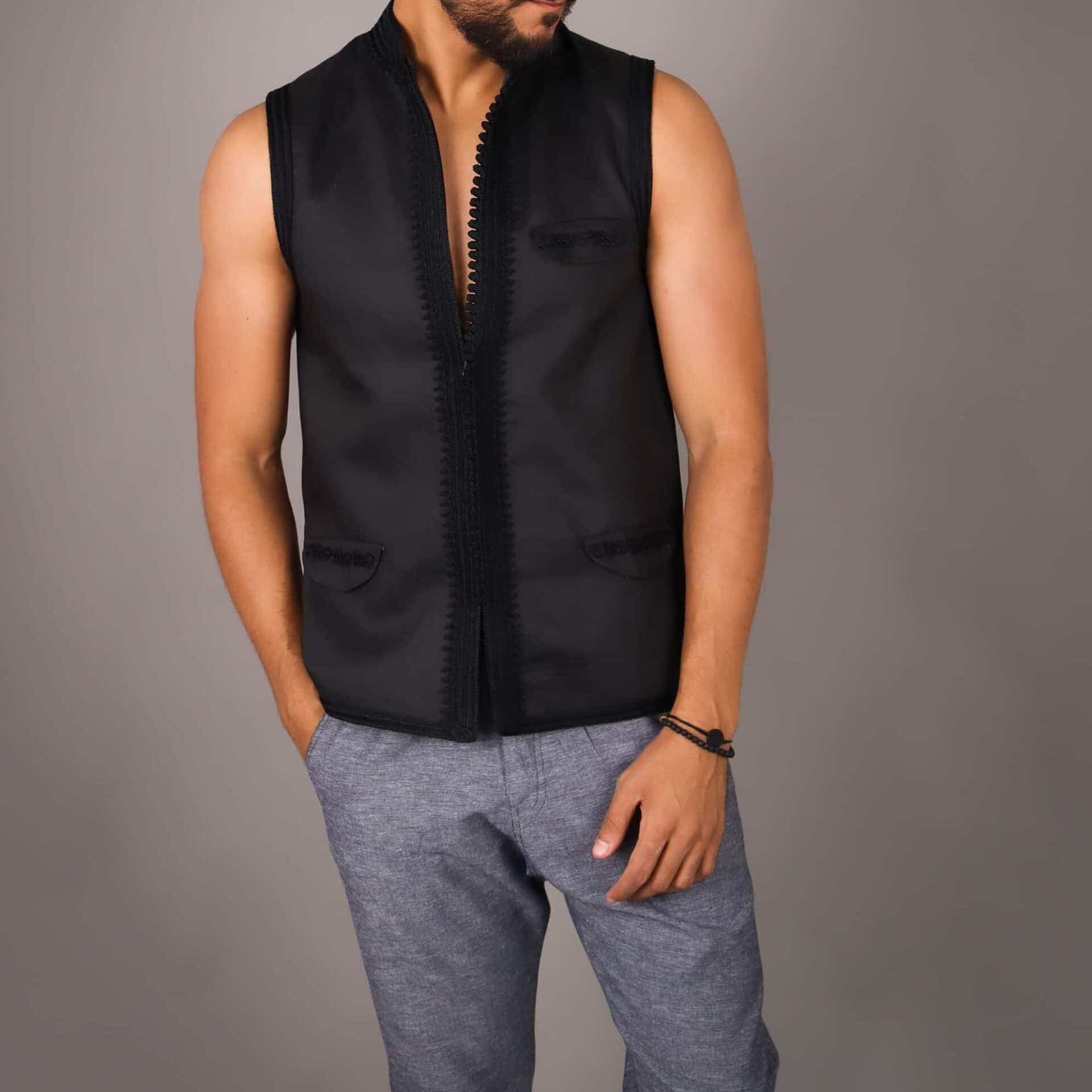 Gilet Brodé - Élégance Moderne